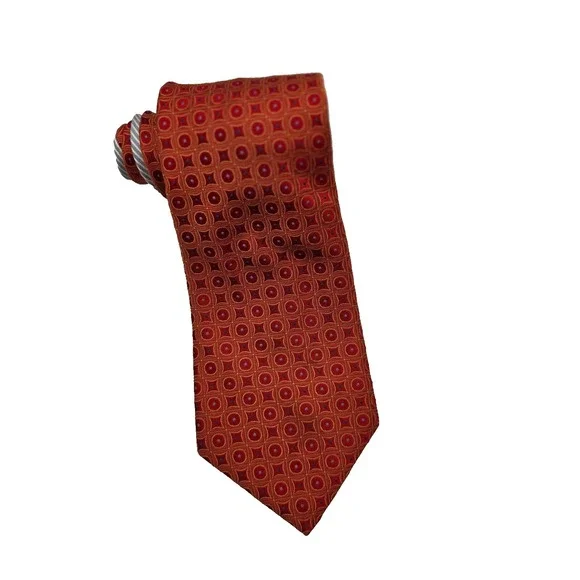Y2K Tommy Hilfiger Mens Silk Tie 2 Toned‎ Geometric & Repp 58"x3.75" Prepppy USA - Picture 4 of 5